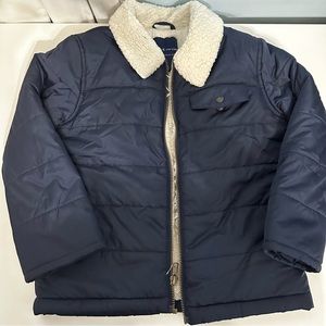 Janie and Jack Navy Sherpa Coat Size 3-4